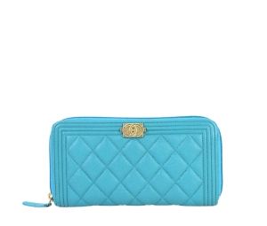 Buy Chanel Boy Zip Around Wallet Blue at Sasom – Authentic and Ready to Ship