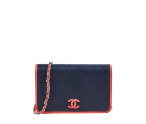 Buy Chanel Navy Wallet On Chain (WOC) Bag Blue Pink at Sasom – Authentic and Ready to Ship
