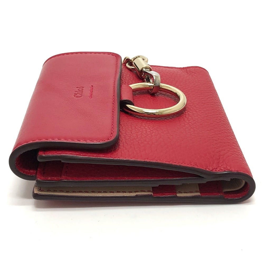Chloé Chloe chain compact wallet  Folded wallet Leather Red - view 3