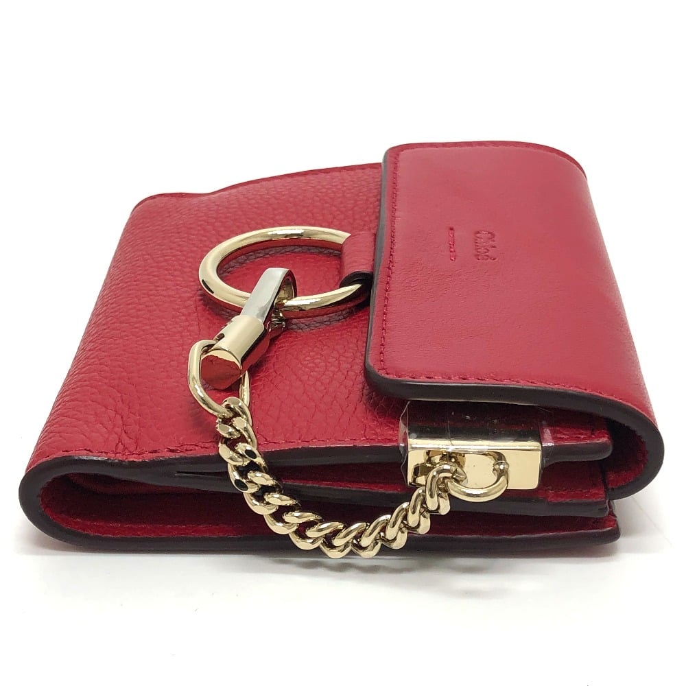 Chloé Chloe chain compact wallet  Folded wallet Leather Red - view 4