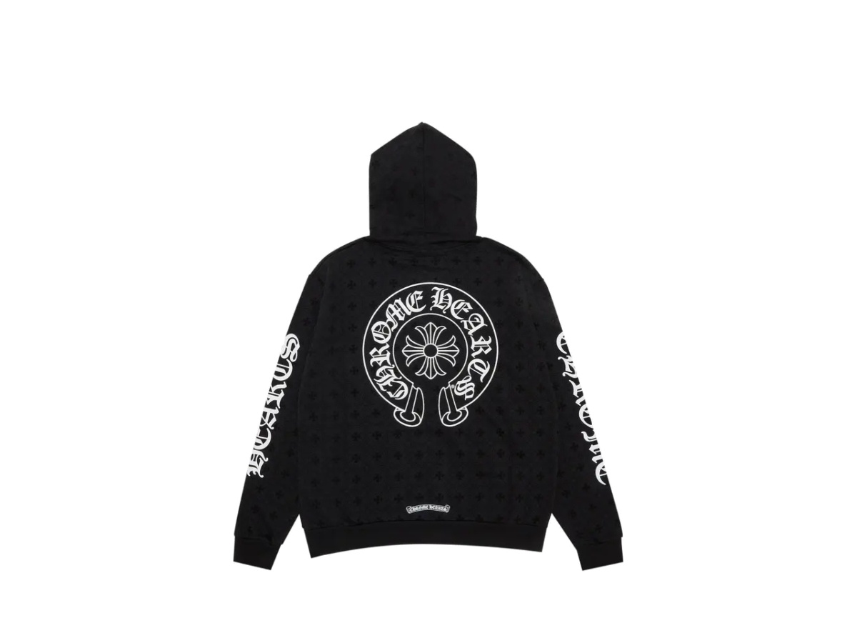 Chrome Hearts Monogram Vertical Logo Hoodie Black