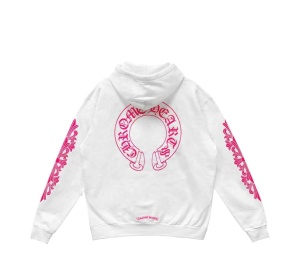 Buy Chrome Hearts Pink Horseshoe Floral Sleeve Pullover Hoodie White at Sasom – Authentic and Ready to Ship