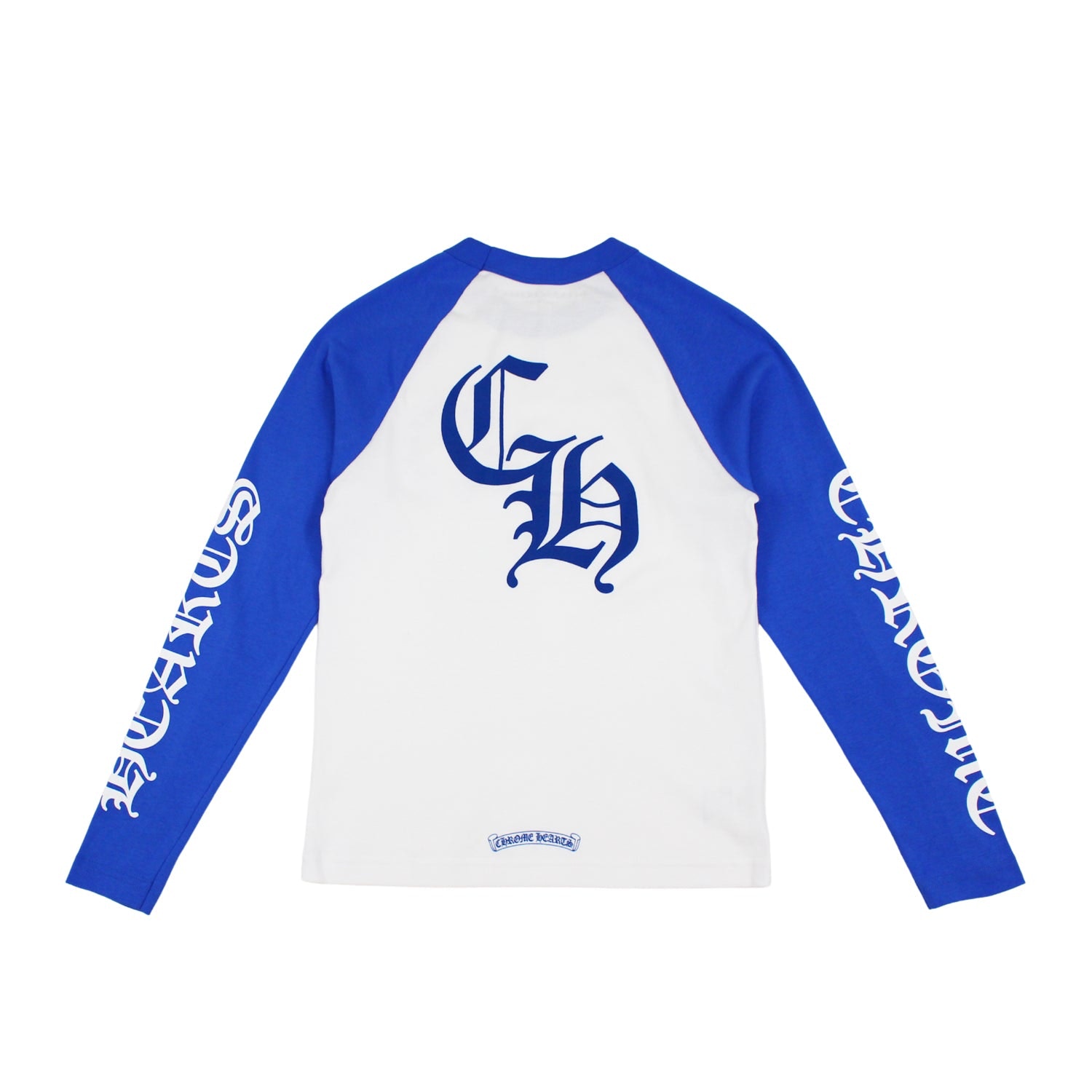 【Chrome Hearts】Neck Logo Baseball Shirt★長袖 Buy Chrome Hearts CH Baseball Shirt White/Blue | SASOM