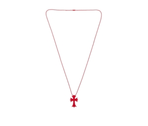 Chrome Hearts Ch Cross Small Silicone Pendant Necklace Red