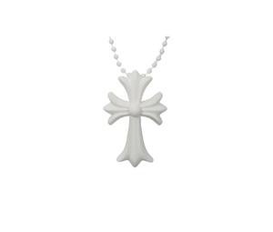 Chrome Hearts Cross Necklace In Silicone White