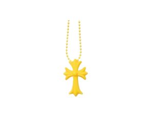 Chrome Hearts Cross Necklace In Silicone Yellow
