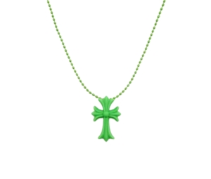 Buy Chrome Hearts Green Resin Cross Pendant Ball Chain at Sasom – Authentic and Ready to Ship