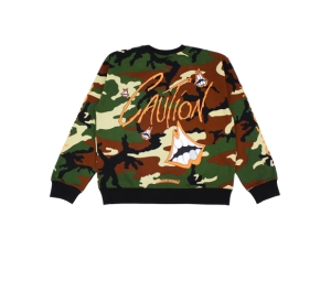 Chrome Hearts Matty Boy Caution Sweatshirt Camo | ของแท้ Chrome Hearts Matty Boy Caution Sweatshirt Camo | ของแท้