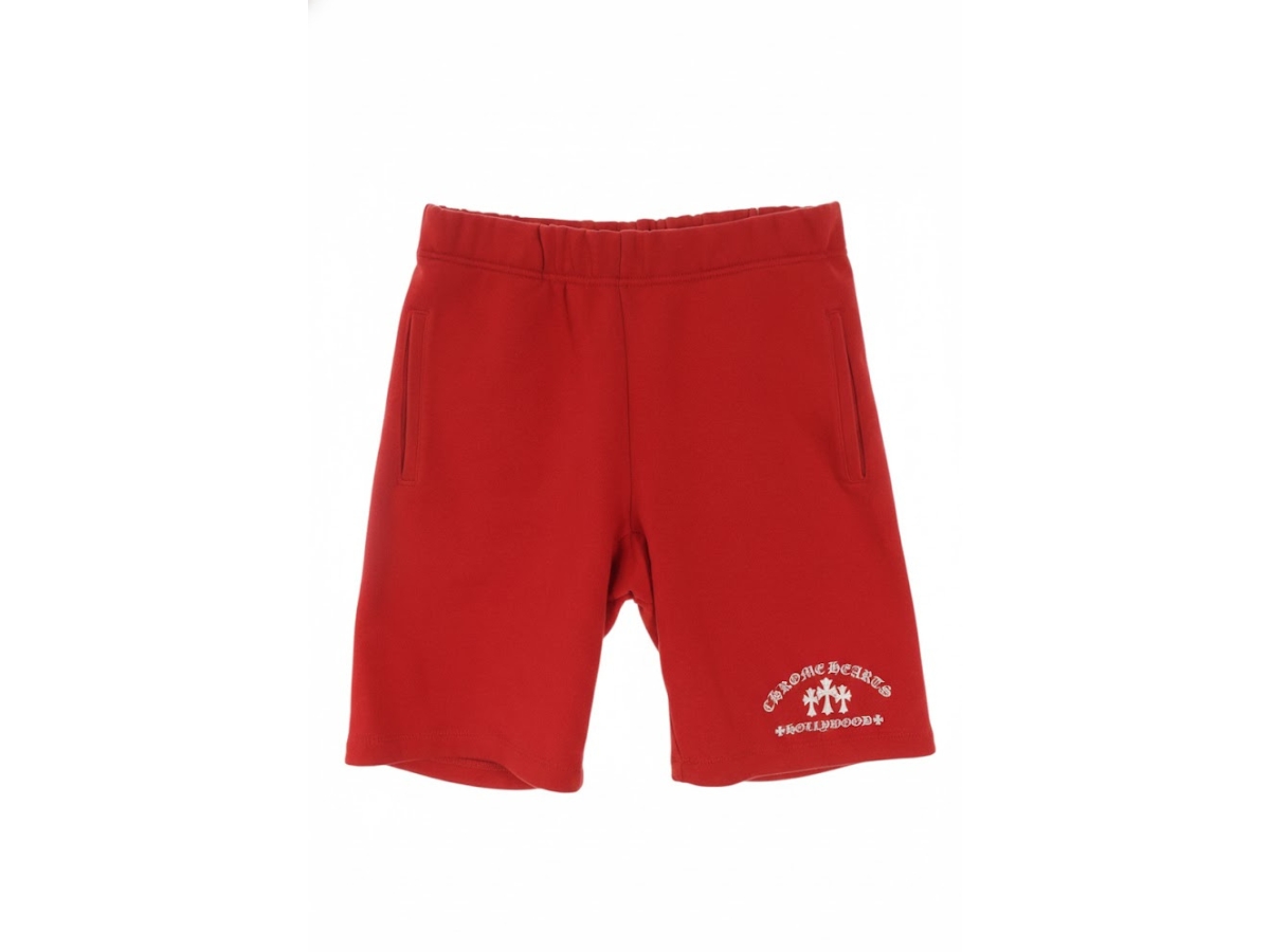 Buy Chrome Hearts Cemetery Cross Embroidered Sweat Shorts Red at Sasom – Authentic and Ready to Ship