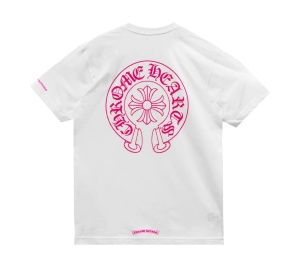 Buy Chrome Hearts Pink Horseshoe Logo Short Sleeve T-Shirt Tee White at Sasom – Authentic and Ready to Ship