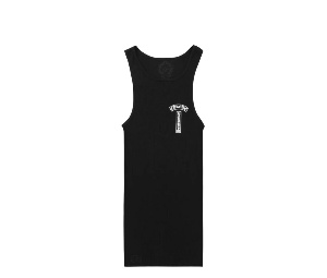Buy Chrome Hearts Vertical Cross Logo Tank Top Black White at Sasom – Authentic and Ready to Ship