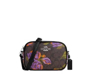 Buy Coach Mini Jamie Camera Bag In Signature Canvas With Rose Print Dark Brown at Sasom – Authentic and Ready to Ship