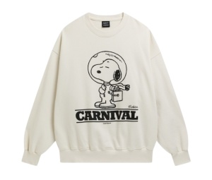 Buy Carnival X Peanuts Snoopy Crewneck Sweatshirt Cream at Sasom – Authentic and Ready to Ship