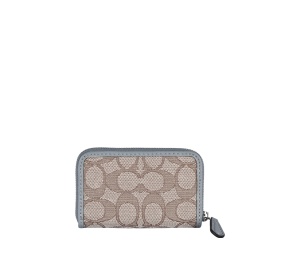 Buy Coach Small Zip Around Card Case In Signature Canvas Stone Grey Blue at Sasom – Authentic and Ready to Ship