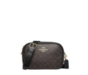 Coach Jamie Camera Bag In Signature Canvas With Gold Hardware Brown-Black