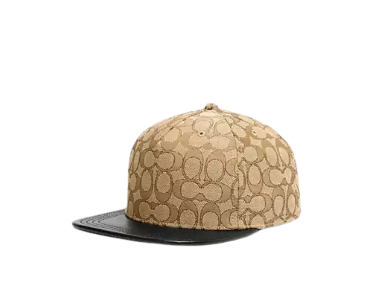 https://d2cva83hdk3bwc.cloudfront.net/coach-signature-jacquard-flat-brim-hat-black-brown-1.jpg