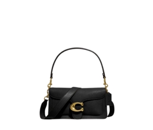 Coach Tabby Shoulder Bag 26 In Polished Pebble Leather With Signature Hardware Black