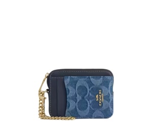 Buy Coach Zip Card Case Denim at Sasom – Authentic and Ready to Ship