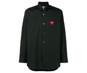 Comme Des Garcons Play Red Heart Basic Shirt Black (Lady)