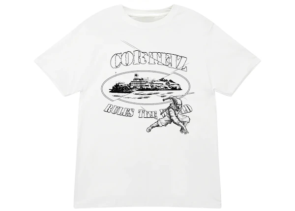 Corteiz RTW BLACK 5stras Alcatraz Tシャツ/関送込 Corteiz RTW Alcatraz Razor T-Shirt - Black