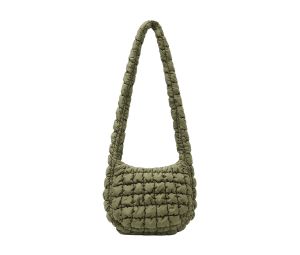COS Quilted Messenger Bag Khaki Green