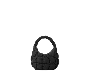 Cos Quilted Micro Bag In Cotton Canvas Black