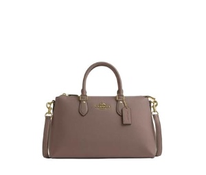 Buy Coach Georgia Satchel In Refined Pebble Leather Dark Stone at Sasom – Authentic and Ready to Ship