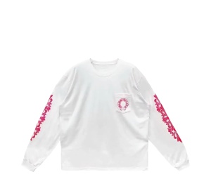 Buy Chrome Hearts Magenta Horseshoe floral Long sleeve tee White at Sasom – Authentic and Ready to Ship