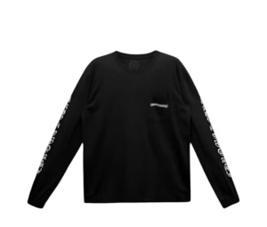 Buy Chrome Hearts Scroll Logo L/S Pocket T-shirt Black at Sasom – Authentic and Ready to Ship