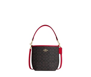 Buy Coach City Bucket Bag In Signature Canvas Walnut Bold Red at Sasom – Authentic and Ready to Ship