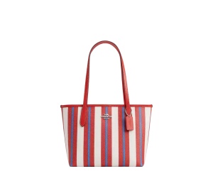 Buy Coach Small City Tote With Stripe Print at Sasom – Authentic and Ready to Ship