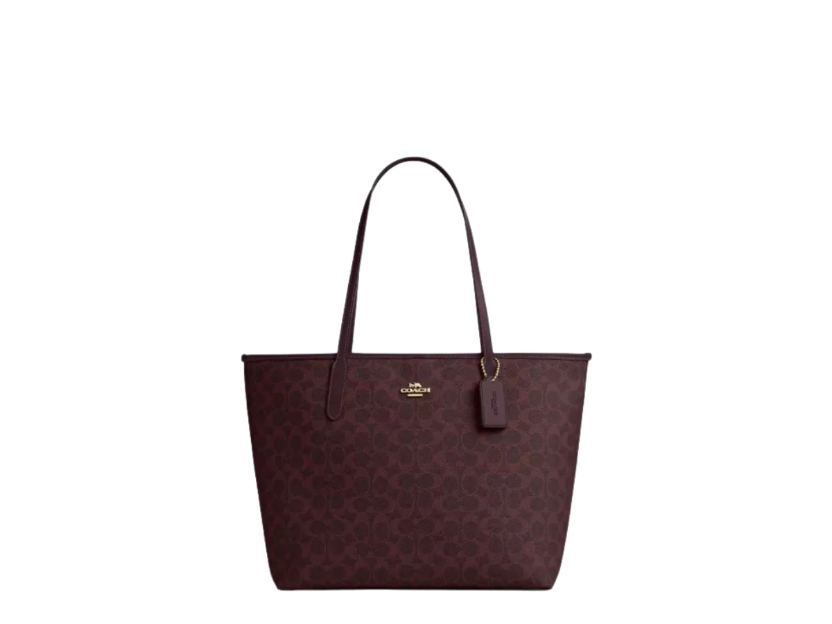 Buy Coach City Tote Bag In Signature Canvas Black Currant at Sasom – Authentic and Ready to Ship