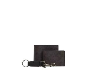 Buy Coach Boxed 3 In 1 Wallet Gift Set In Signature Canvas With Gunmetal Charcoal Black at Sasom – Authentic and Ready to Ship