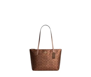 Buy Coach Fiona Zip Tote Bag In Signature Canvas Brown Copper at Sasom – Authentic and Ready to Ship
