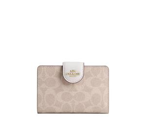Buy Coach Medium Corner Zip Wallet In Signature Canvas Sand Chalk at Sasom – Authentic and Ready to Ship