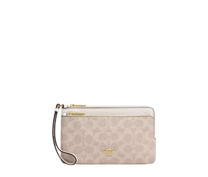 Buy Coach Double Zip Wallet In Signature Canvas Chalk Sand at Sasom – Authentic and Ready to Ship