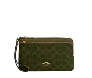 Buy Coach Double Zip Wallet In Signature Canvas Olive at Sasom – Authentic and Ready to Ship