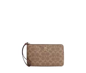 Buy Coach Large Corner Zip Wristlet In Tan Brown at Sasom – Authentic and Ready to Ship