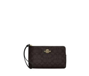 Buy Coach Large Corner Zip Wristlet In Signature Canvas Black at Sasom – Authentic and Ready to Ship