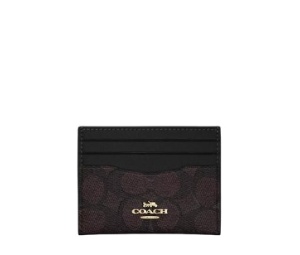 Buy Coach Slim Id Card Case In Signature Canvas Brown Black at Sasom – Authentic and Ready to Ship