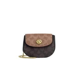 Buy Coach Turnlock Card Case In Blocked Signature Canvas Walnut Tan at Sasom – Authentic and Ready to Ship