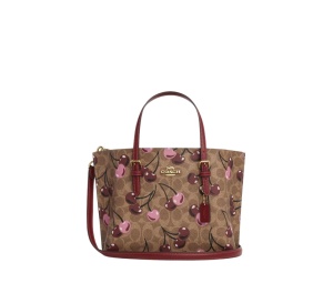 Buy Coach Mollie Tote Bag 25 With Cherry Print Brown at Sasom – Authentic and Ready to Ship