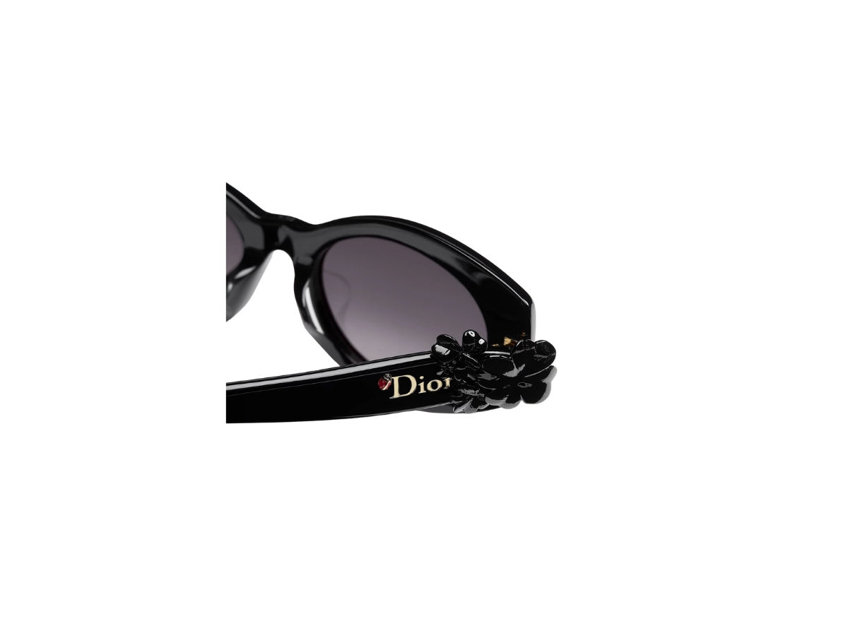 Dior Dior Clover B1F Shiny Black Oval Sunglasses - view 4