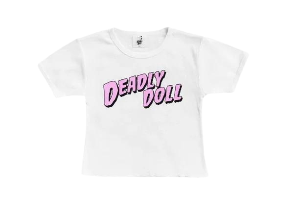 Buy Deadly Doll Baby Baby Tee Pink White | SASOM