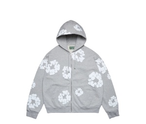 Buy Denim Tears Cotton Wreath Zip Hoodie Grey at Sasom – Authentic and Ready to Ship