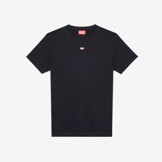 W) Diesel T-Angie Peekaboo Logo T-Shirt Black | ของแท้