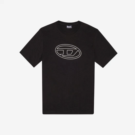 Diesel T-Just-Bigoval Vintage Cotton Jersey T-Shirt Black
