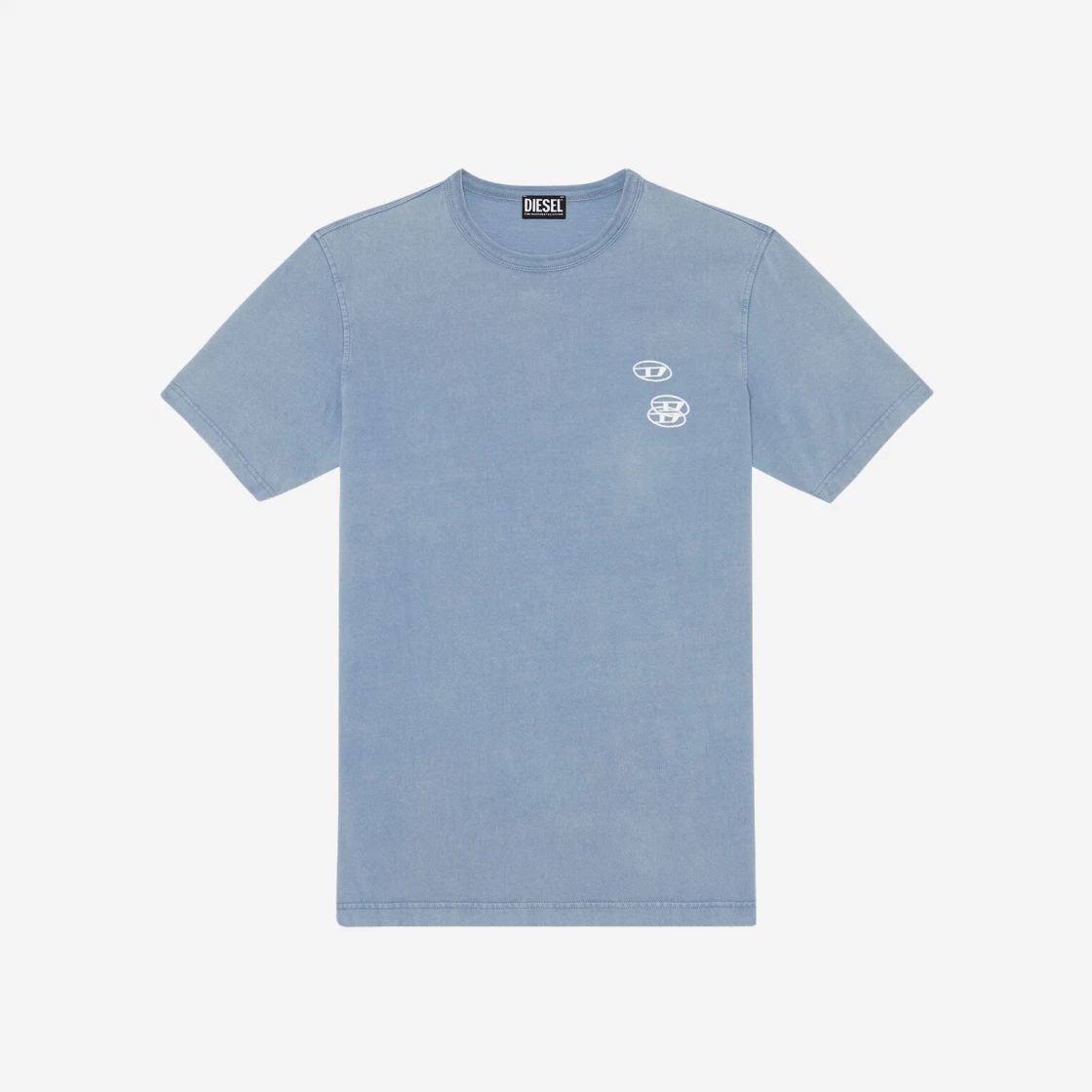 関税込【DIESEL】Just A9 short sleeve T-shirt★Blue★ロゴ入り Diesel T-Just-G14 Faded T-Shirt with Triple Logo Embroidery Blue
