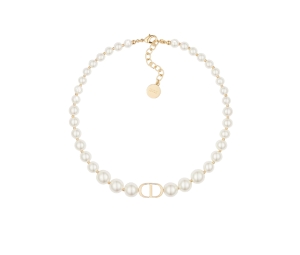 Buy Dior 30 Montaigne Choker In Gold-Finish Metal And White Resin Pearls at Sasom – Authentic and Ready to Ship