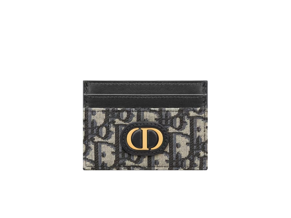 30 Montaigne Five-Slot Card Holder Gray Dior Oblique Jacquard